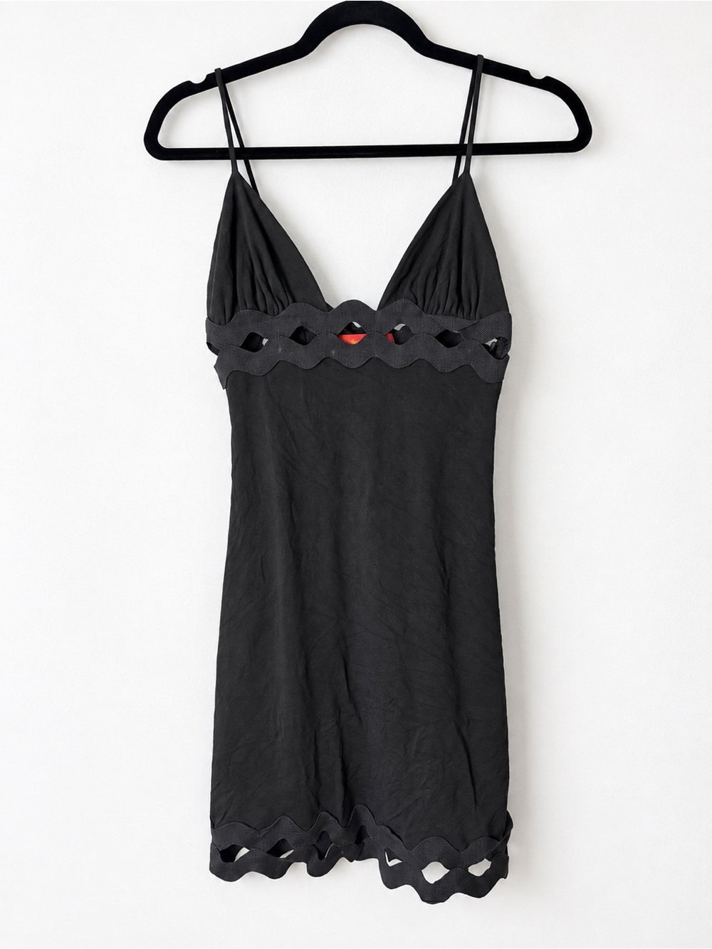 Ingwa Melero Black Cutout Scalloped Trim Mini Dress Small - Picture 1 of 3